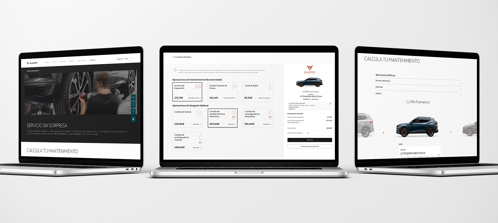 Calculadora CUPRA - Screen Mockup