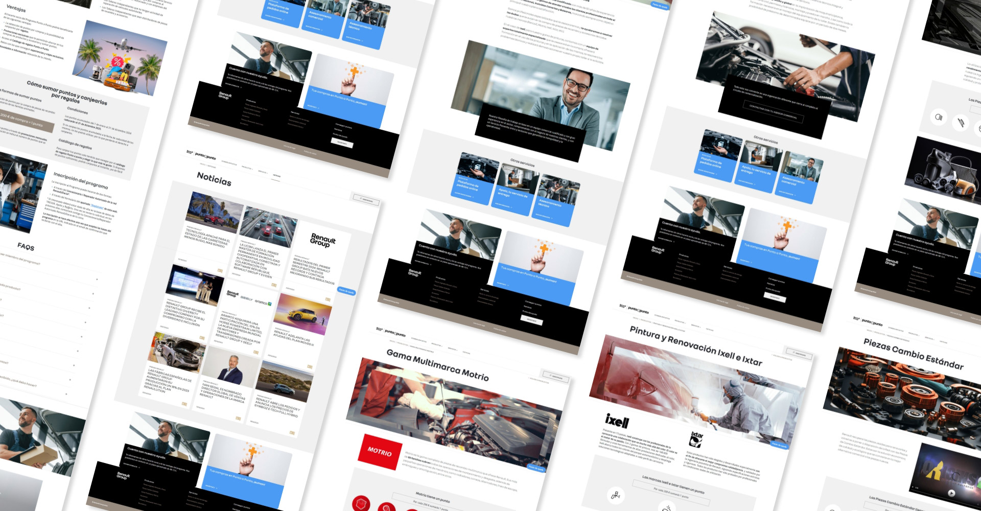 Punto a Punto - Screens Mockup